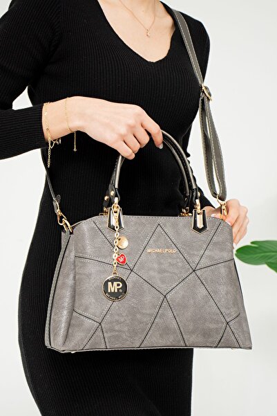ÇANTAM GELSİN Women's Hand and Shoulder Bag with 5 Compartments Gray