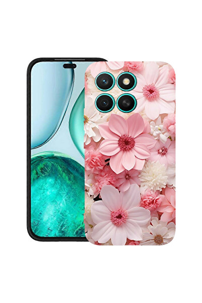 bestcase Husă premium din silicon pentru Xiaomi 15T, cu design roz și alb mar...