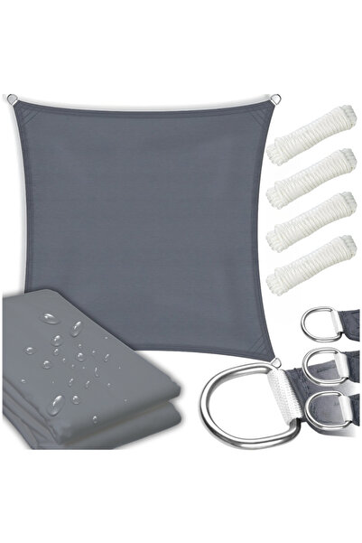 Other Umbrelă de soare, protecție UV, copertină, gri, impermeabilă, 3x3 m