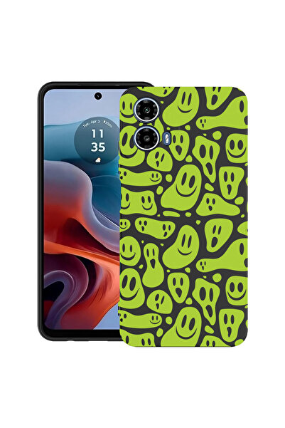 bestcase Carcasă ultra subțire TPU pentru Motorola Moto G45, verde acid smile...
