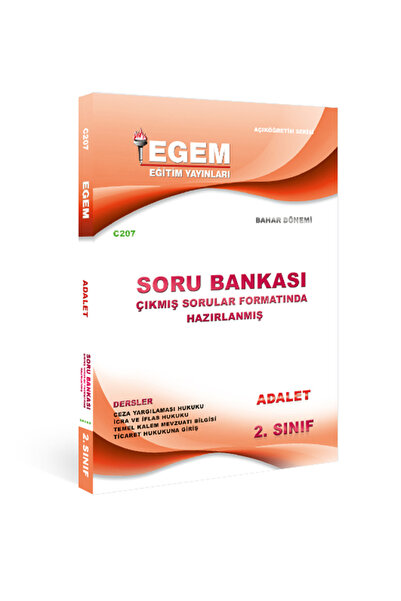 Egem Eğitim Yayınları AÖF 2. Sınıf Adalet Bahar Dönemi Soru Bankası