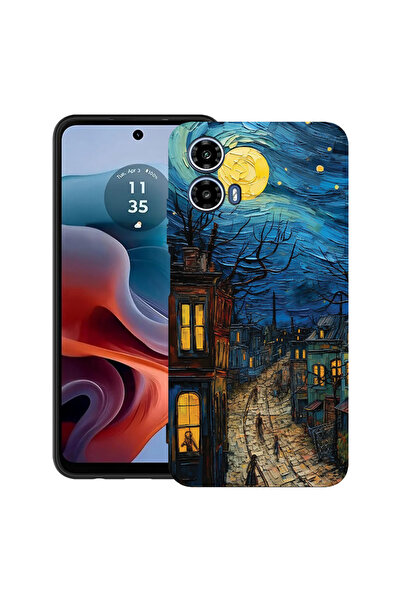 bestcase Carcasă ultra subțire din TPU pentru Motorola Moto G45, Van Gogh Cit...