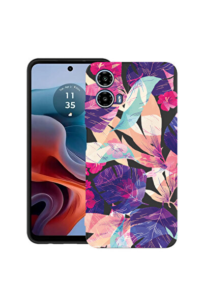 bestcase Carcasă ultra subțire TPU pentru Motorola Moto G45, flori tropicale,...