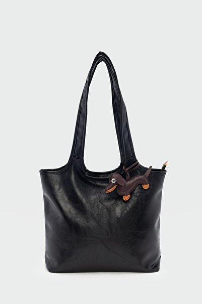 Shule Bags Cause Charmlı Omuz Çanta Siyah