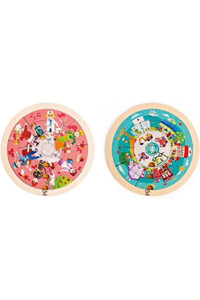 Hape لغز دوار الوظائف | أحجية الصور المقطوعة الخشبية الدوارة، لعبة تعليمية تن...