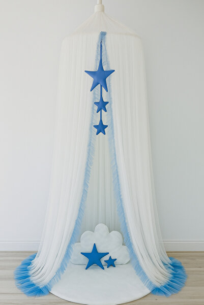 Bila Baby STQUEEN BEYAZ TÜL YILDIZ AKSESUARLI CİBİNLİK GÖLGELİK SİNEKLİK