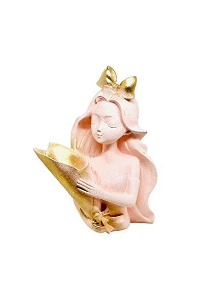 OEM Vaza lady roz cu auriu 34 cm