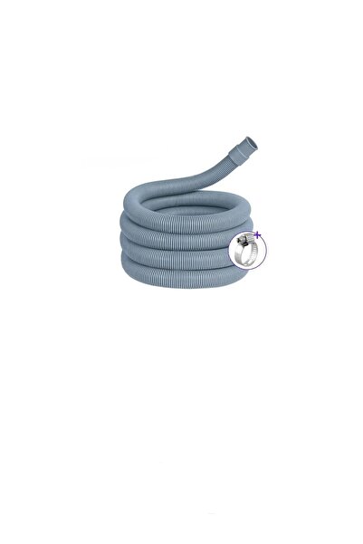 StadyumStore Çamaşır Bulaşık Makinesi Pis Su Giriş Hortumu, Körüklü Tahliye Hortumu, 3 Mt (Kelepçesi Dahildir)