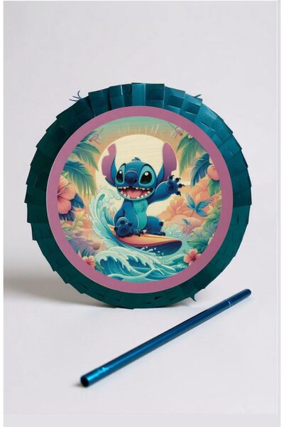 Stitch Temalı Katlanabilir Pinyata Ve Sopası