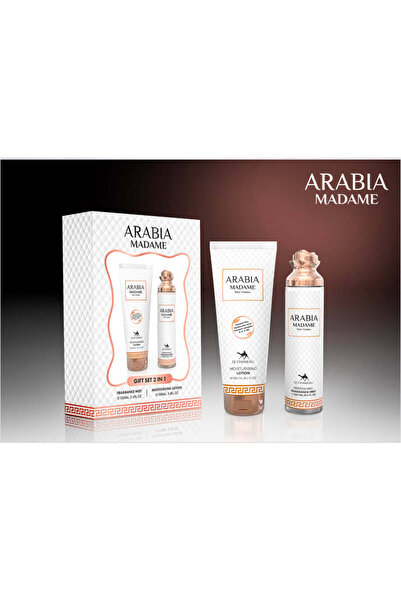 Le Chameau مجموعة هدايا أرابيا مدام رذاذ عطر + لوشن 2 في 1 - 100 مل (3.40 أونصة)