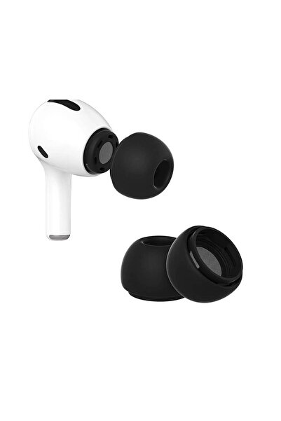 Edman Set de 2 dopuri de urechi din silicon pentru AirPods Pro, AirPods Pro (gen 2), mărimea L, negru