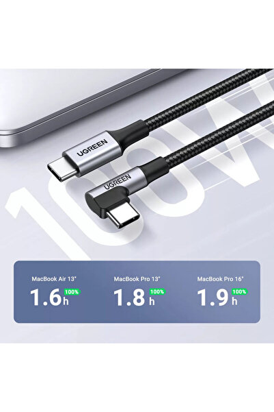 Ugreen Type-C Charging Cable, 5A, 100W, 1m Ugreen, gray, 70643