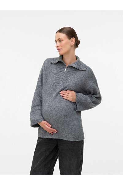 Vero Moda Maternity Strickpullover Normal geschnitten Hoch geschlossen Pullover