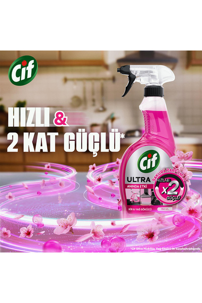 Cif Ultra Anında Etki Kir & Yağ Sökücü Sakura x4