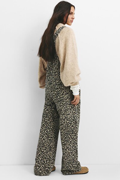Pull & Bear Leopar desenli carpenter tulum