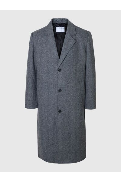 Selected Homme Langer Mantel Wollmix