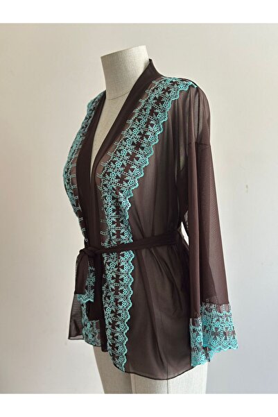 EDLİNGERİE Lace Detailed Dressing Gown