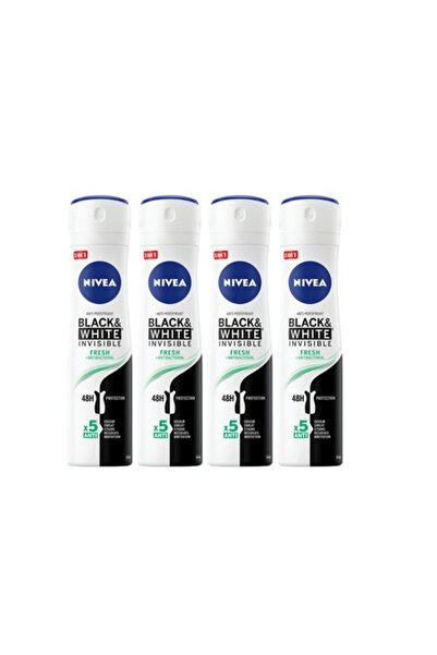 NIVEA Комплект от 4 дезодоранта против изпотяване за жени 150 мл Black & Whit...
