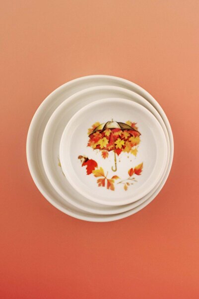 Bursa Porselen Dekor Fall'24 3-Piece Porcelain Plate Set
