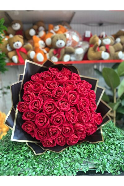 Tasarım Kırmızı Gül Buketi (Büyük Boy)
