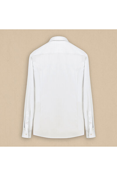 Sarar Interview Woven Fabric Textured Slim Fit White Shirt
