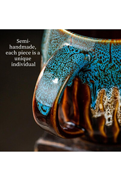 INVEIN 500ml Ceramic Coffee Mug - Coffee Mug with Bright Design and Colors