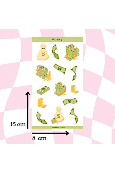 Songwol Studios Autocolant cu tematică de bani, decal, bullet journal, album ...