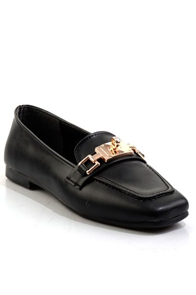 Bambi Siyah Kadın Loafer Ayakkabı K01641022509