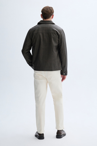 Mudo Leather Look Casual Jacket with Pockets