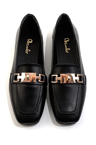 Bambi Siyah Kadın Loafer Ayakkabı K01641022509
