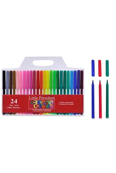 SHOPIENS Fine Tip Marker Set 24 Pieces Various Colors Nontoxic For School Dra...