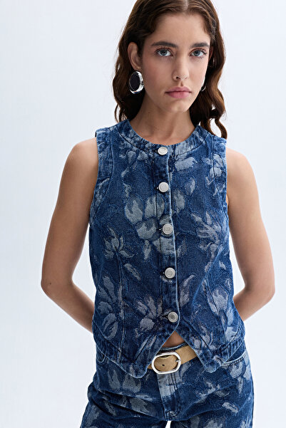 Mudo Embroidered Jean Vest