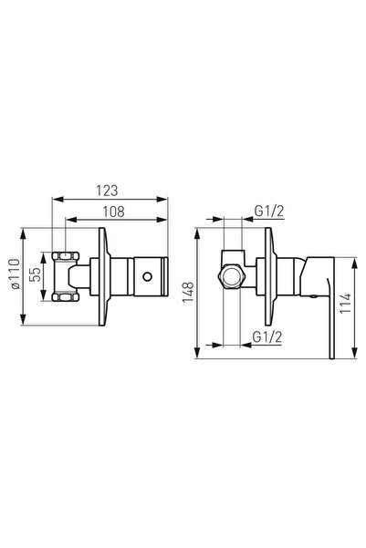 FERRO Baterie incastrata cada-dus crom Algeo