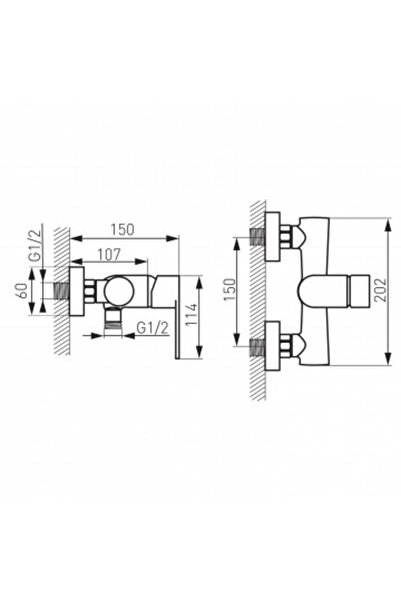 FERRO Algeo Black - wall-mounted black shower faucet