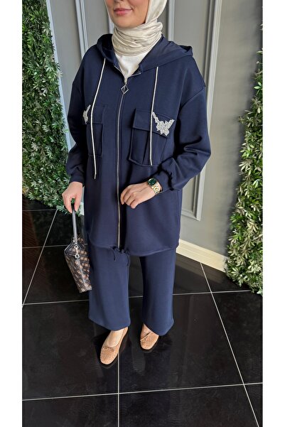 Venoura Beymn Stone Embroidered Modal Two-Piece Set