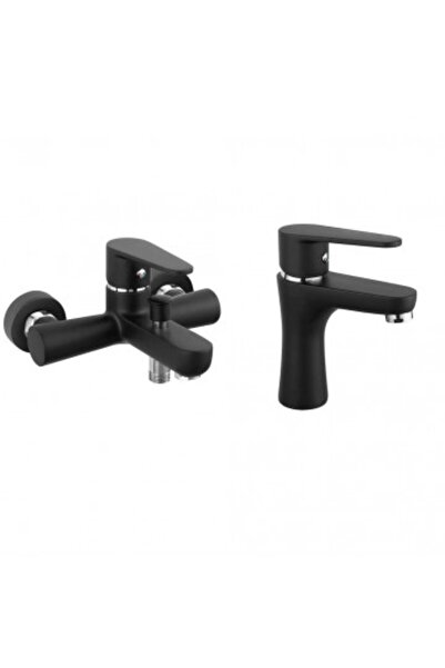 FERRO 2 in 1 Package Algeo Basin and Bathtub/Shower Faucets, Matte Black