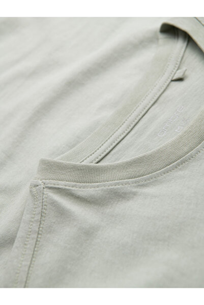 OMBRE Ανδρικό casual μπλουζάκι με τσέπη - ανοιχτό γκρι V2 OM-TSCT-0109 L