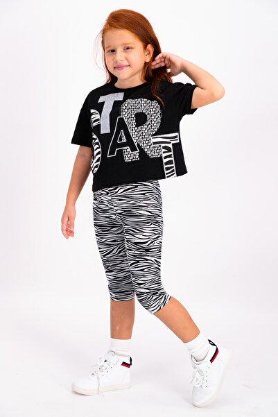 Rolypoly Girls' Capri Tights Set Black