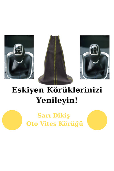 AlpiLeo Special Honda Civic Fc5 Compatible Vehicle,Car,Auto Shift Gaiter Yellow Stitch