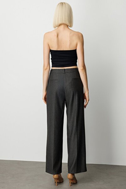 Ekol Stripe Patterned Wide Leg Trousers