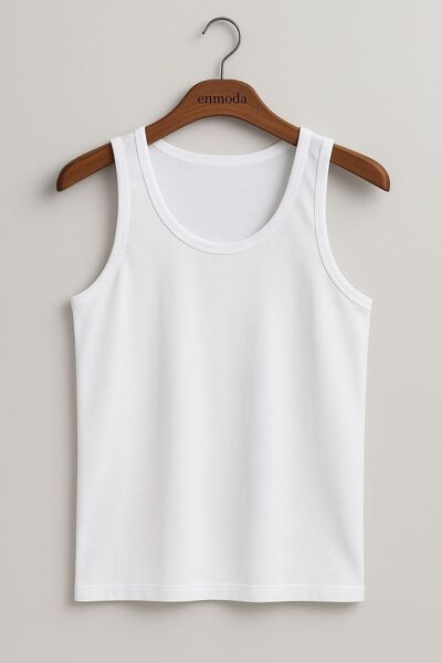 enmodaiçgiyim Λευκό Πακέτο 3 τεμαχίων 100% βαμβακερό χτενισμένο κλασικό ανδρικό εσώρουχο με λουράκι – Αναπνεύσιμο, άνετο και καθημερινό