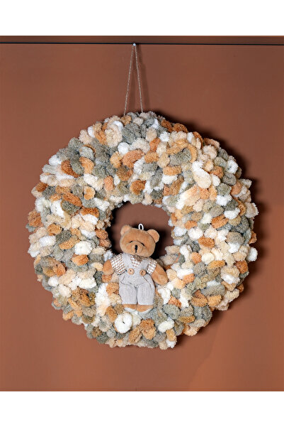 Bonila Handmade Handcrafted Brown Door Ornament with Teddy Bear for Men