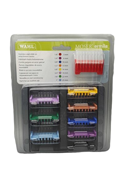 Wahl مجموعة مشط تثبيت من الفولاذ المقاوم للصدأ مكونة من 8 قطع