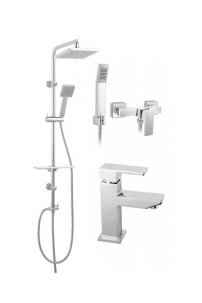 FERRO SET 3in1 Set de dus dual Amigo Verdeline cu Baterie dus perete Zicco si Baterie stativa lavoar Zicco