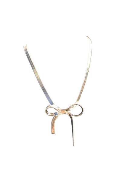 GOOG DESIGN Gold Color Ribbon Model Elegant Women's Necklace – Stylish and Mo...