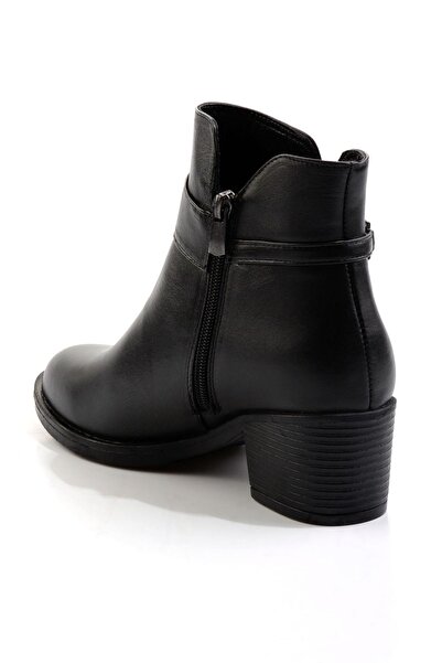 Bambi Siyah Hakiki Deri Kadın Bot & Bootie K02531207303