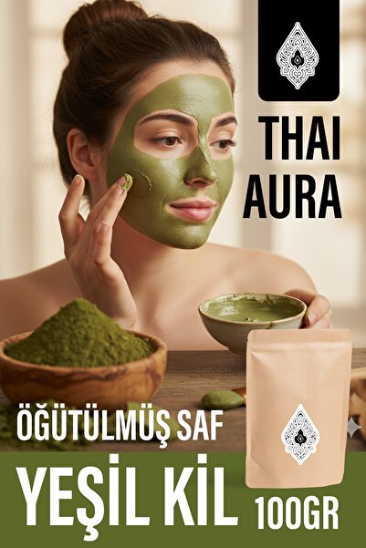 Thaialura Saf Öğütülmüş Yeşil Kil 100 gr – Cilt Arındırıcı, Detoks ve Maske İ...