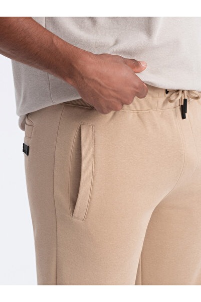 OMBRE Ανδρικό βαμβακερό σορτς BASIC - μπεζ V6 OM-SRBS-0149 M