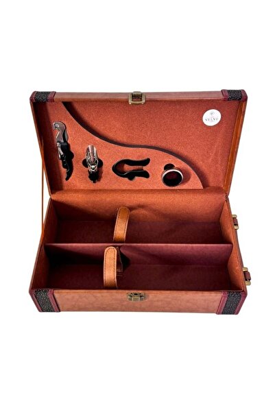 velve Caseta eleganta Fine Wine, din piele , cu accesorii vin, maner,capacita...