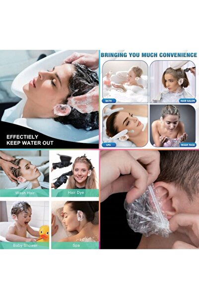 SHOPIENS Set 100 capace transparente pentru urechi de unică folosință,